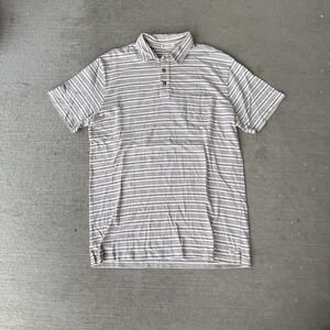 Marine Layer Polo Shirt M/L Striped Short Sleeve Soft Pocket Cotton Blend